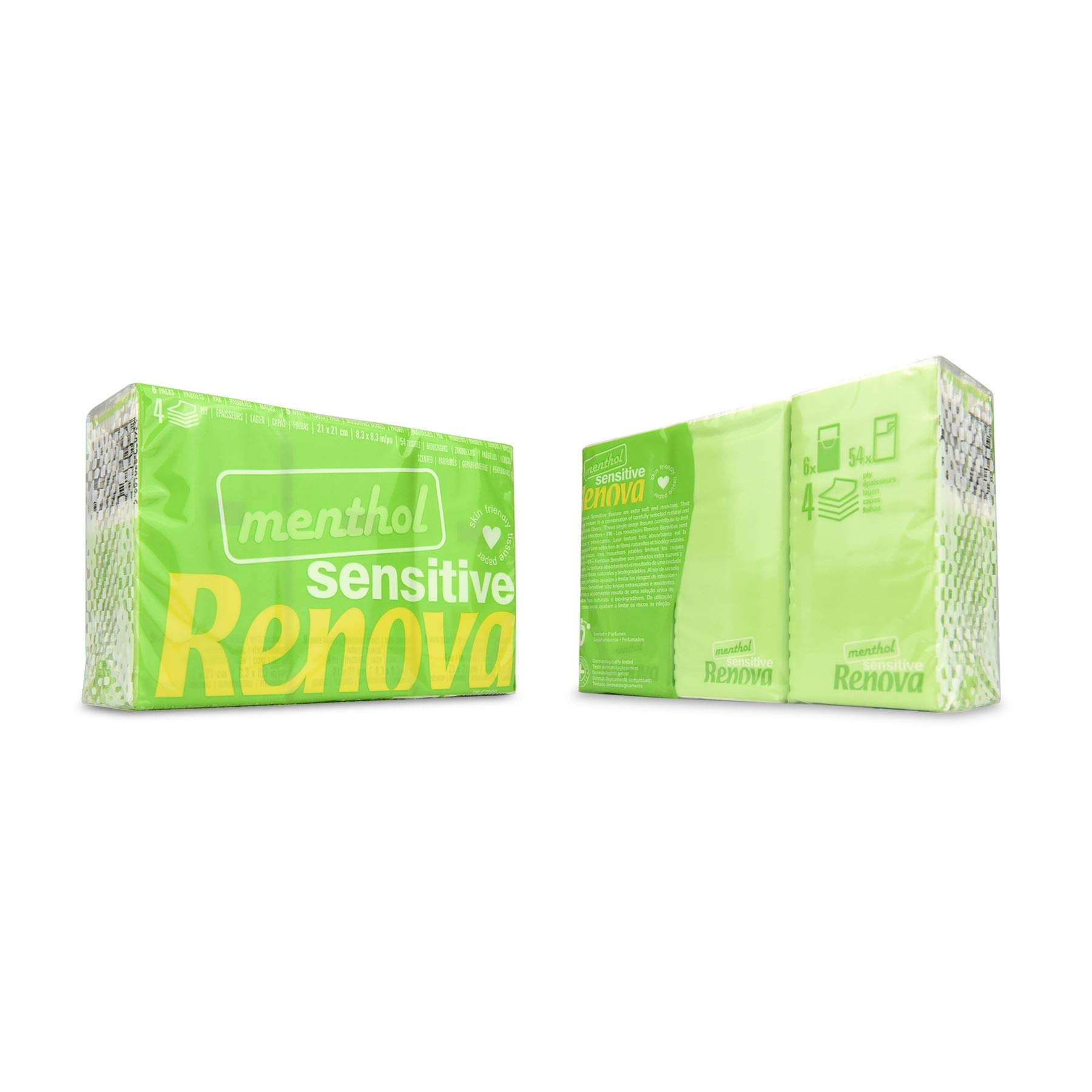 Renova Tissues SENSITIVE MENTHOL Pocket Tissues 6 Packs, weiß