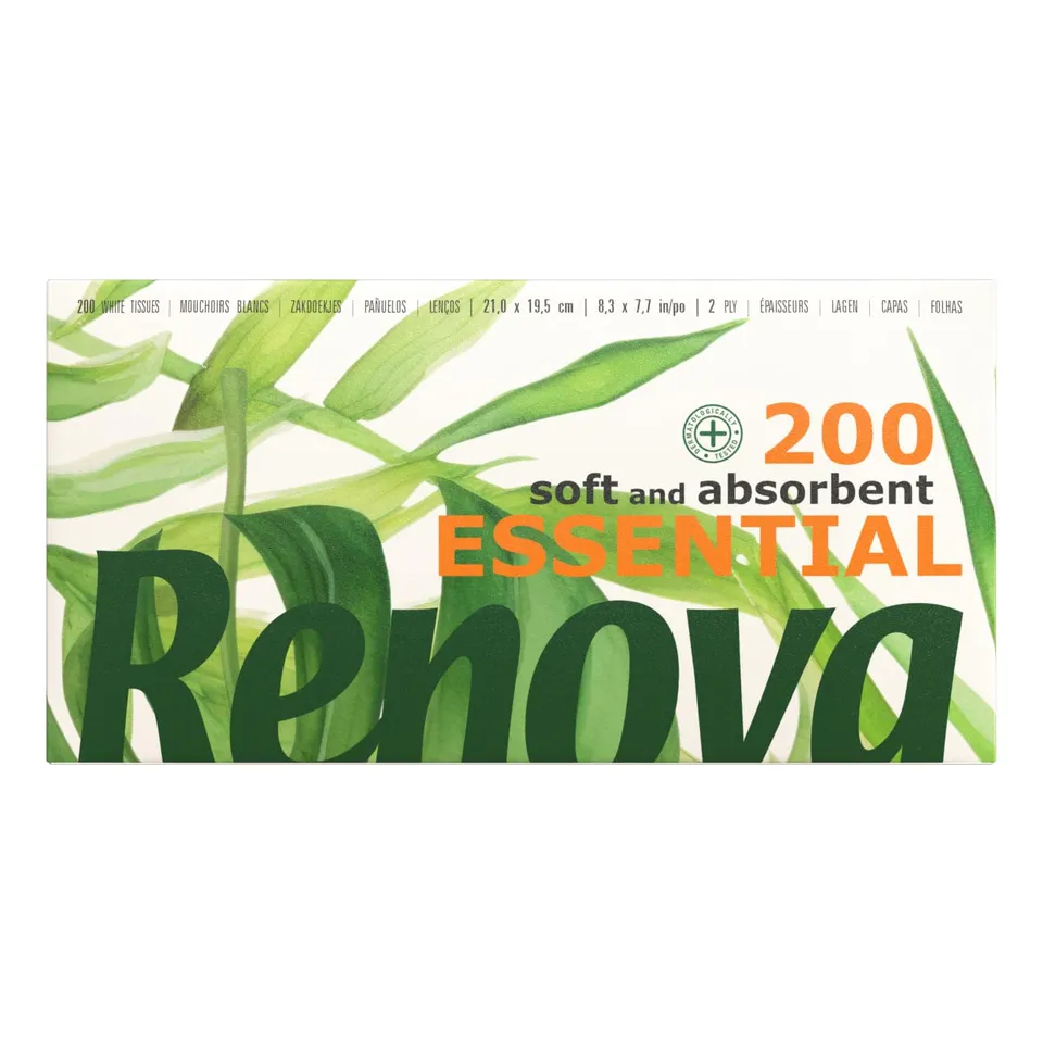 Renova Tissues Face Taschentücher 1 Stück, 200 Blatt weiß unparfümiert