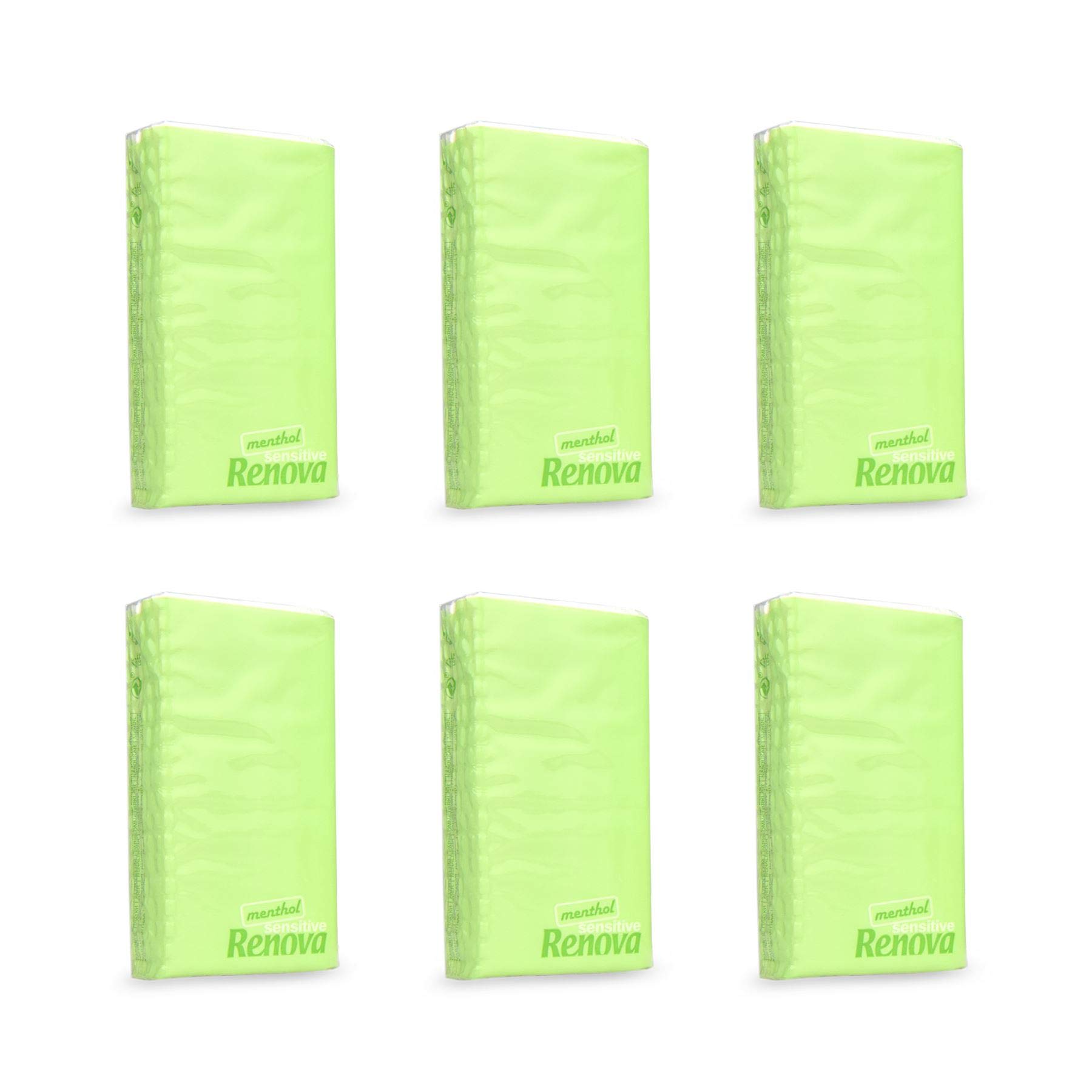 Renova Tissues SENSITIVE MENTHOL Pocket Tissues 6 Packs, weiß