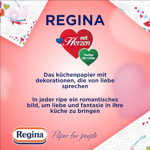 Regina mit Herzen Haushaltstücher 8 Rollen, 3-lagig