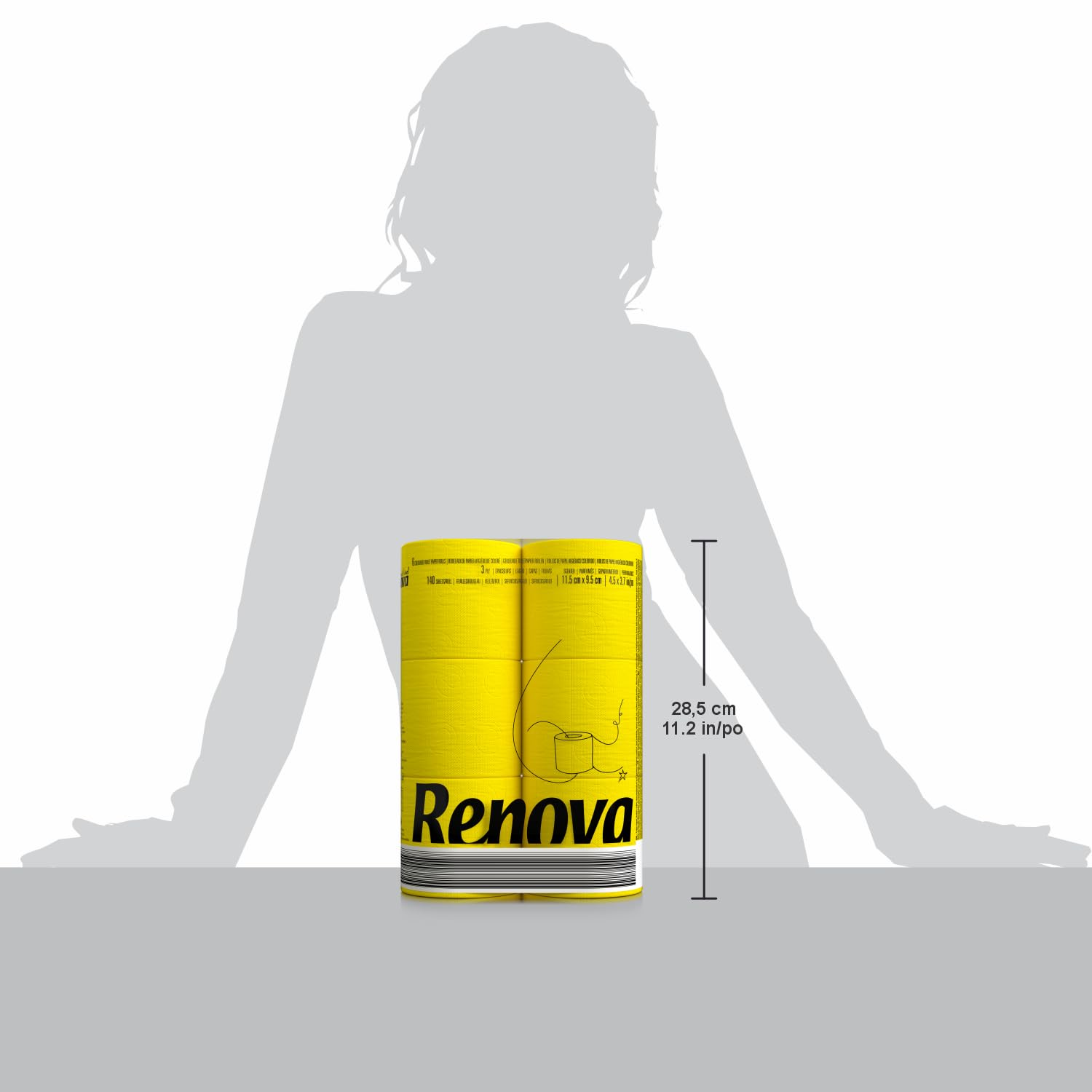 Renova Toilet Paper Yellow Toilettenpapier 6 Rollen, duftend