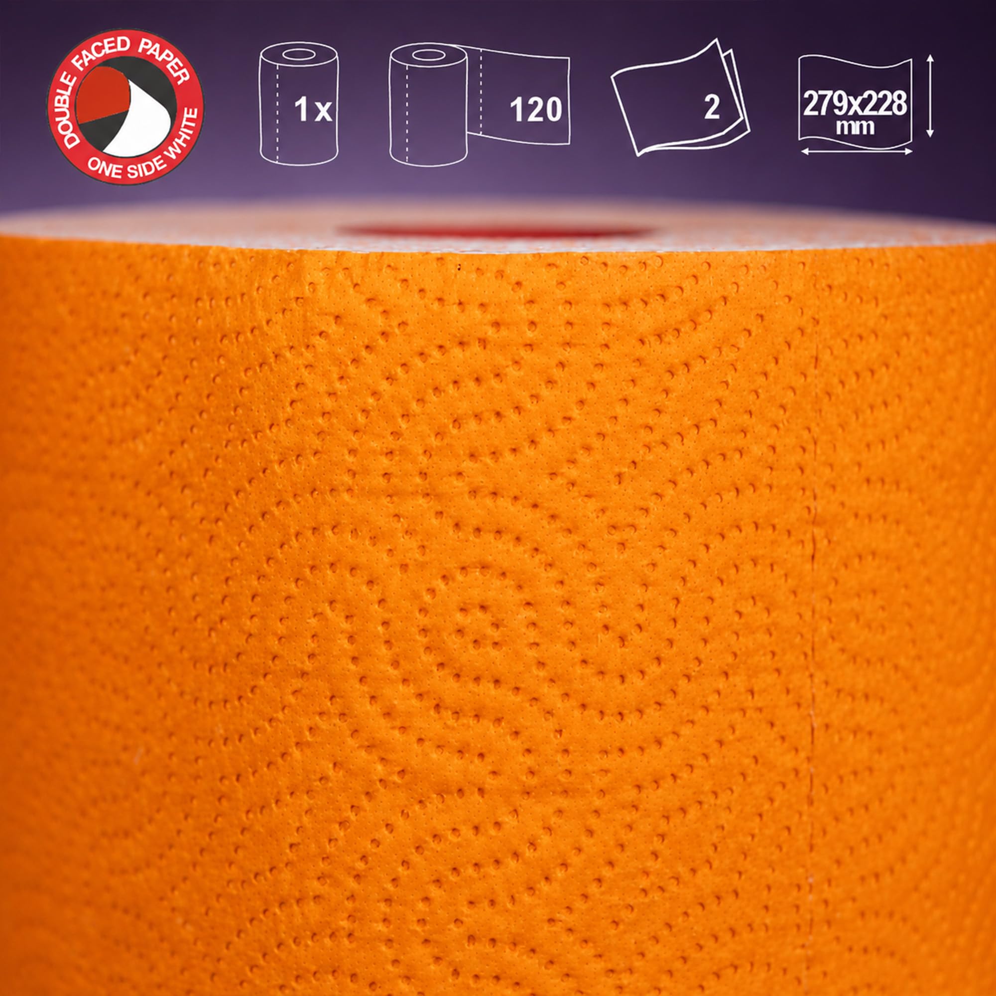 Renova Kitchen Roll ORANGE Paper Towel Küchenrolle 1 Rolle