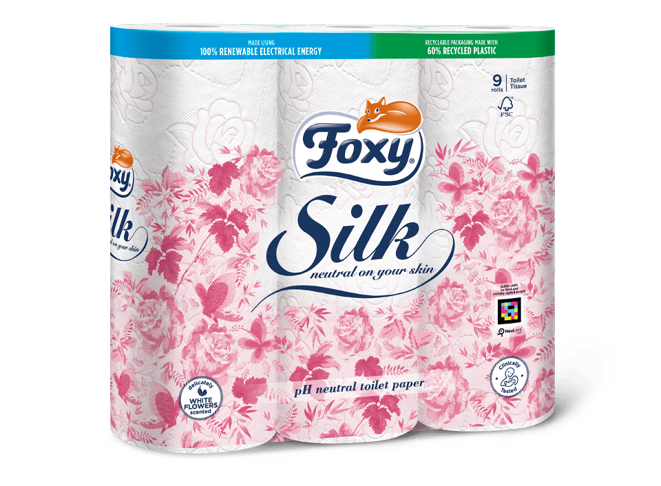 Foxy Silk Toilettenpapier, extra weich mit Blumenduft