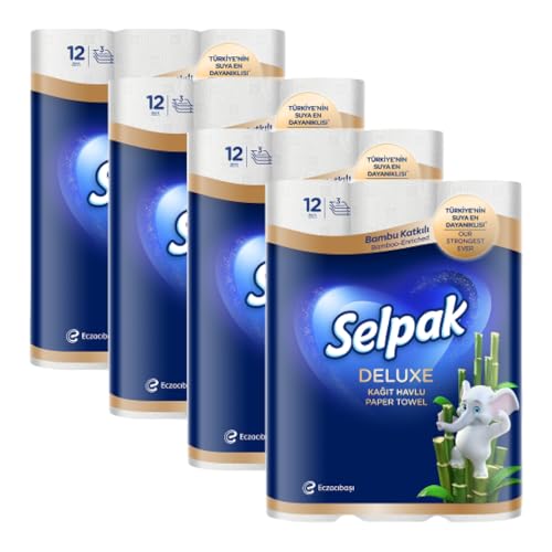 Selpak Paper Towels Deluxe Küchenrolle 48 Rollen 3-lagig aus Bambus