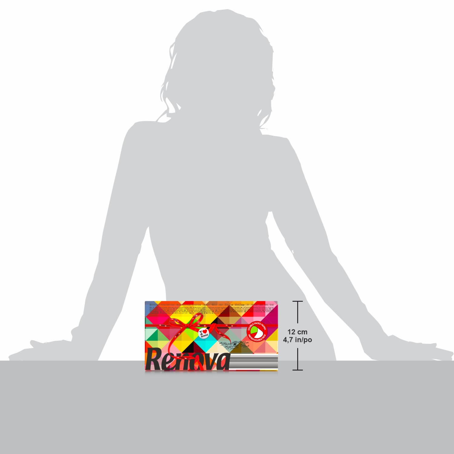Renova Tissues TWO COLOUR Facial Taschentücher 80 Stück, zweifarbig