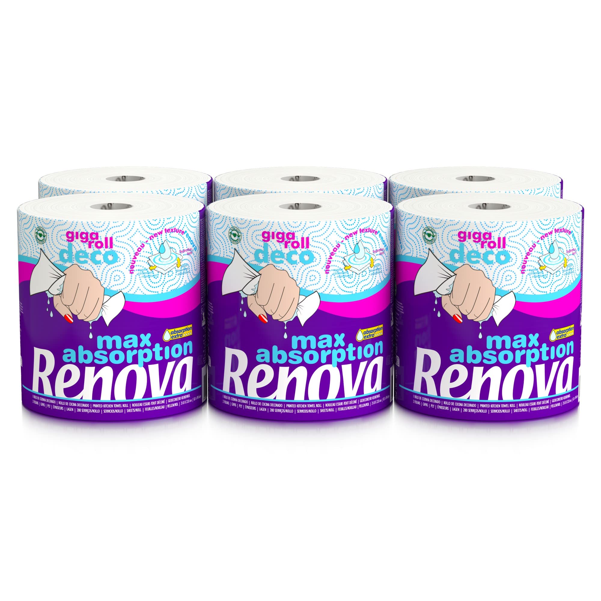 Renova Kitchen Roll GIGAROLL DECO Küchenrolle Large, 1 Rolle