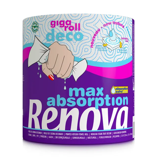Renova Kitchen Roll GIGAROLL DECO Küchenrolle Large, 1 Rolle
