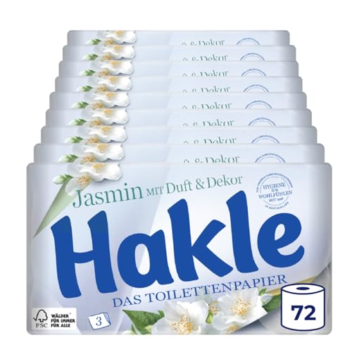 Hakle Jasmin Jasminduft & Dekor Toilettenpapier 72 Rollen, 3-lagig