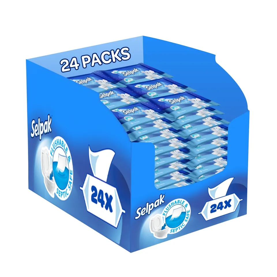 Selpak Wet Wipes Feuchtes Toilettenpapier 1008 Tücher 24 Packungen spülbar
