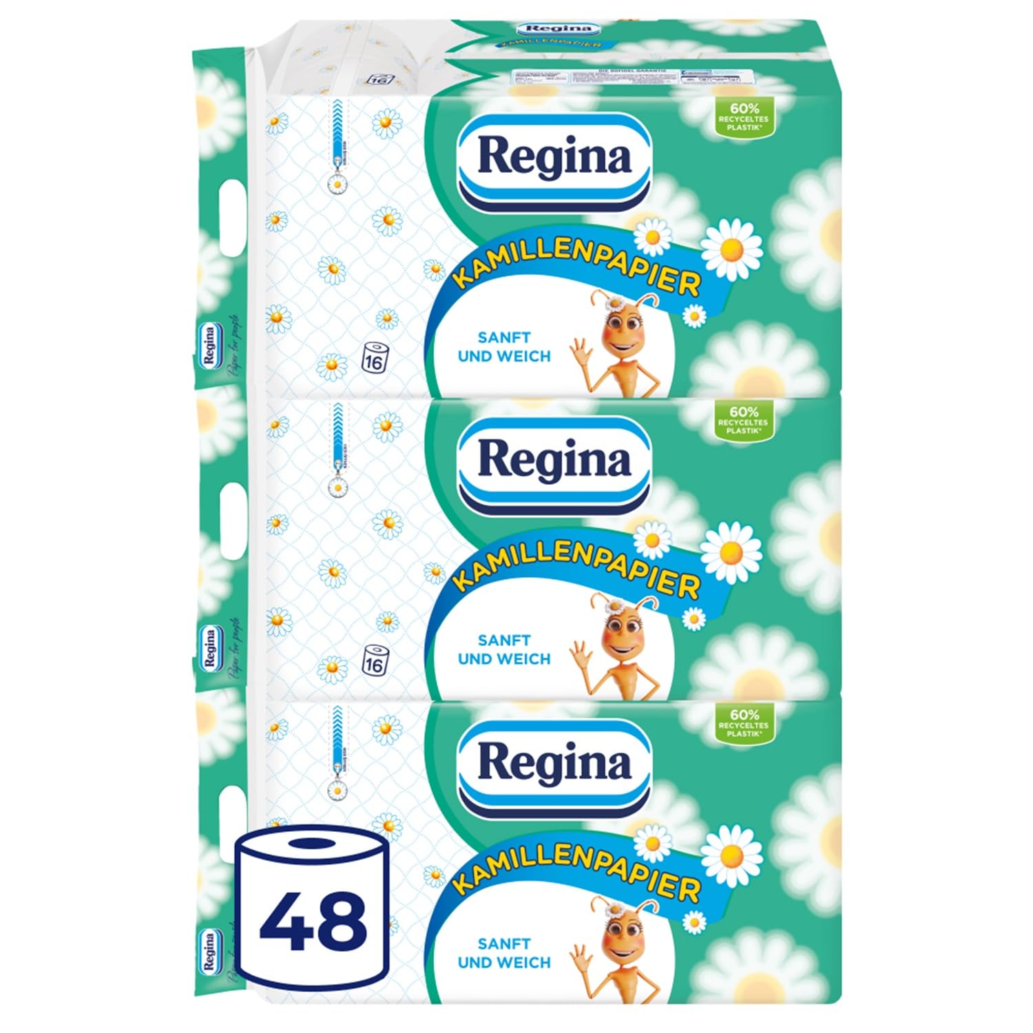 Regina Kamillenpapier Toilettenpapier 16 Rollen, Kamillenduft