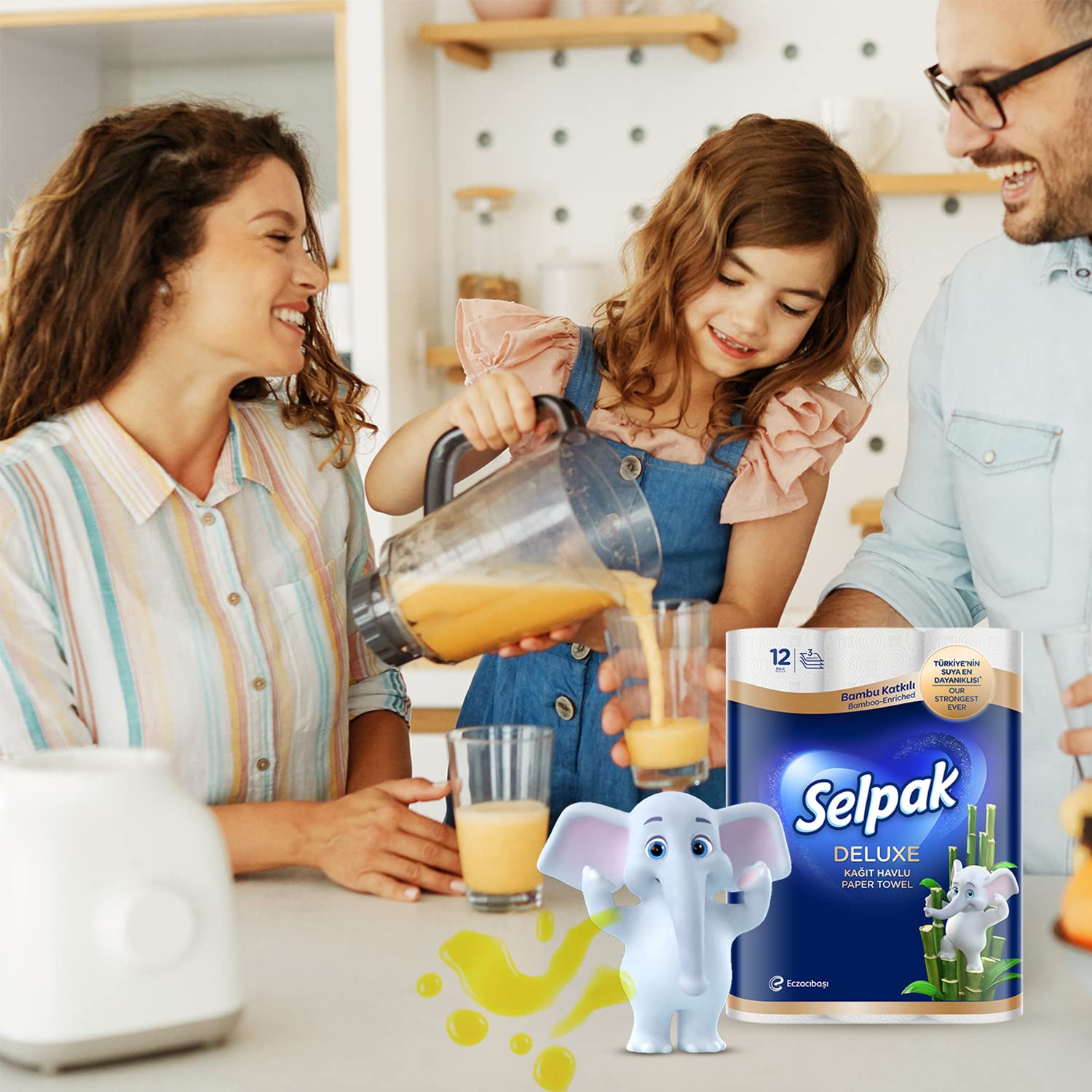Selpak Paper Towels Deluxe Küchenrolle 48 Rollen 3-lagig aus Bambus