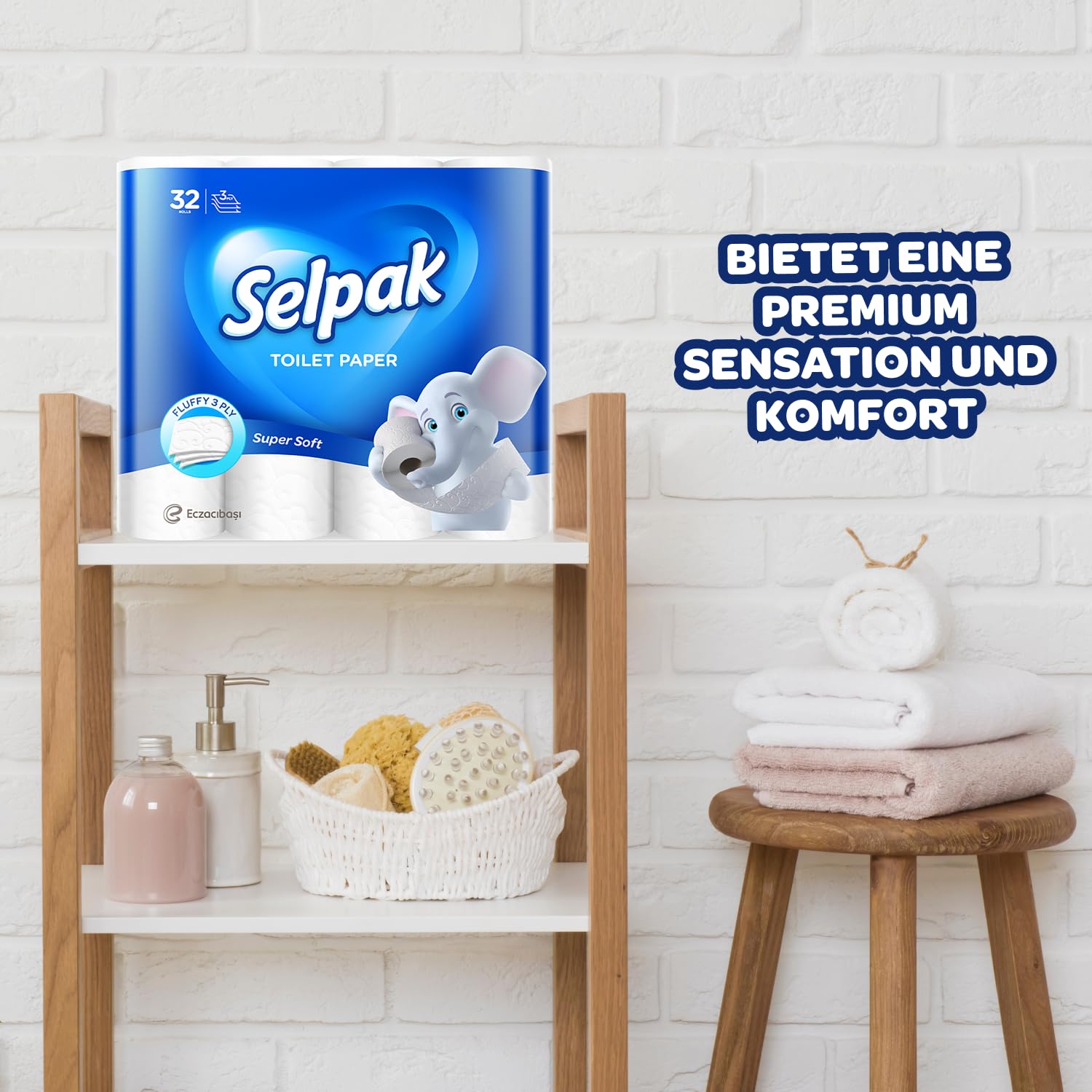 Selpak Toilettenpapier 96 Rollen 3-lagig aus reiner Zellulose
