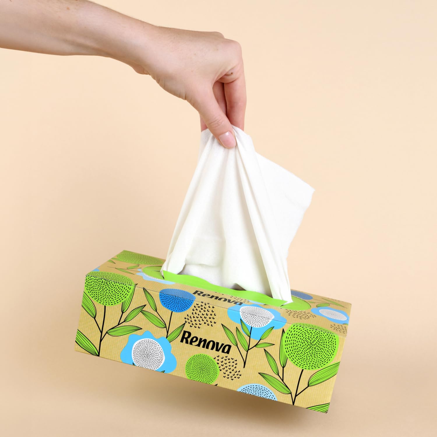 Renova Tissues 100% RECYCLED Taschentücher 70er Pack, 100 % Recyclingpapier