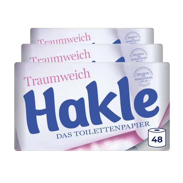 Hakle Traumweich Toilettenpapier, 48 Rollen, 4-lagig, ohne Duft