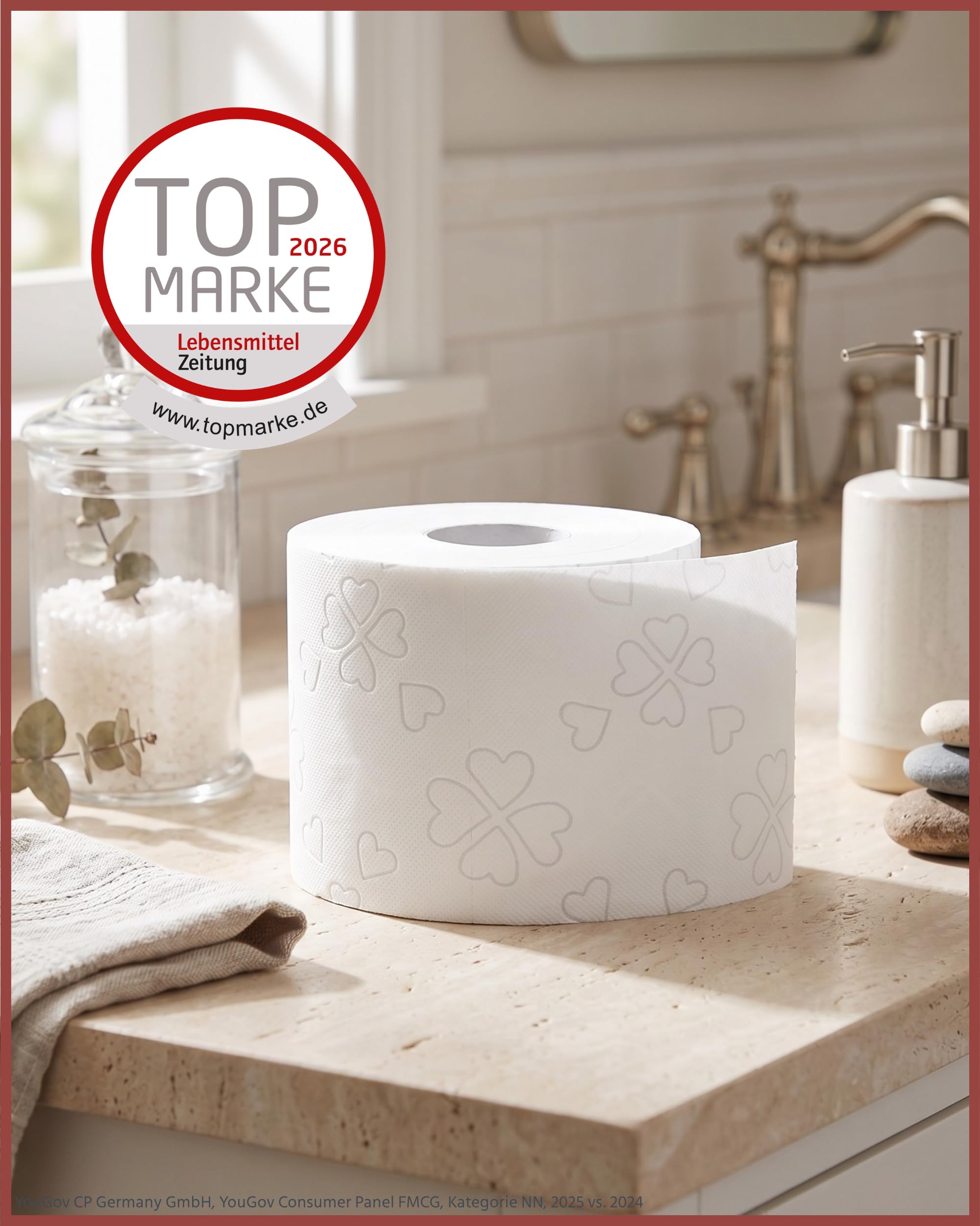 Glücksblatt Toilettenpapier samtweich, 56 Rollen mit Vanilleduft