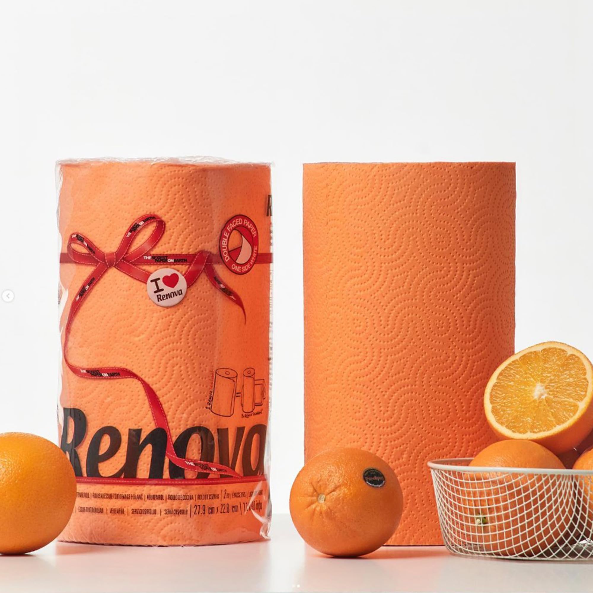 Renova Kitchen Roll ORANGE Paper Towel Küchenrolle 1 Rolle