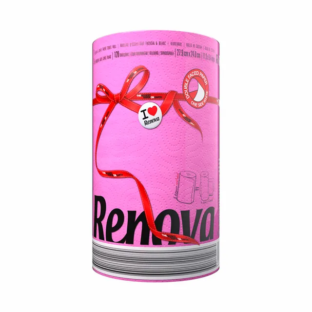 Renova Kitchen Roll Pink Paper Towel 1 Roll, rosa