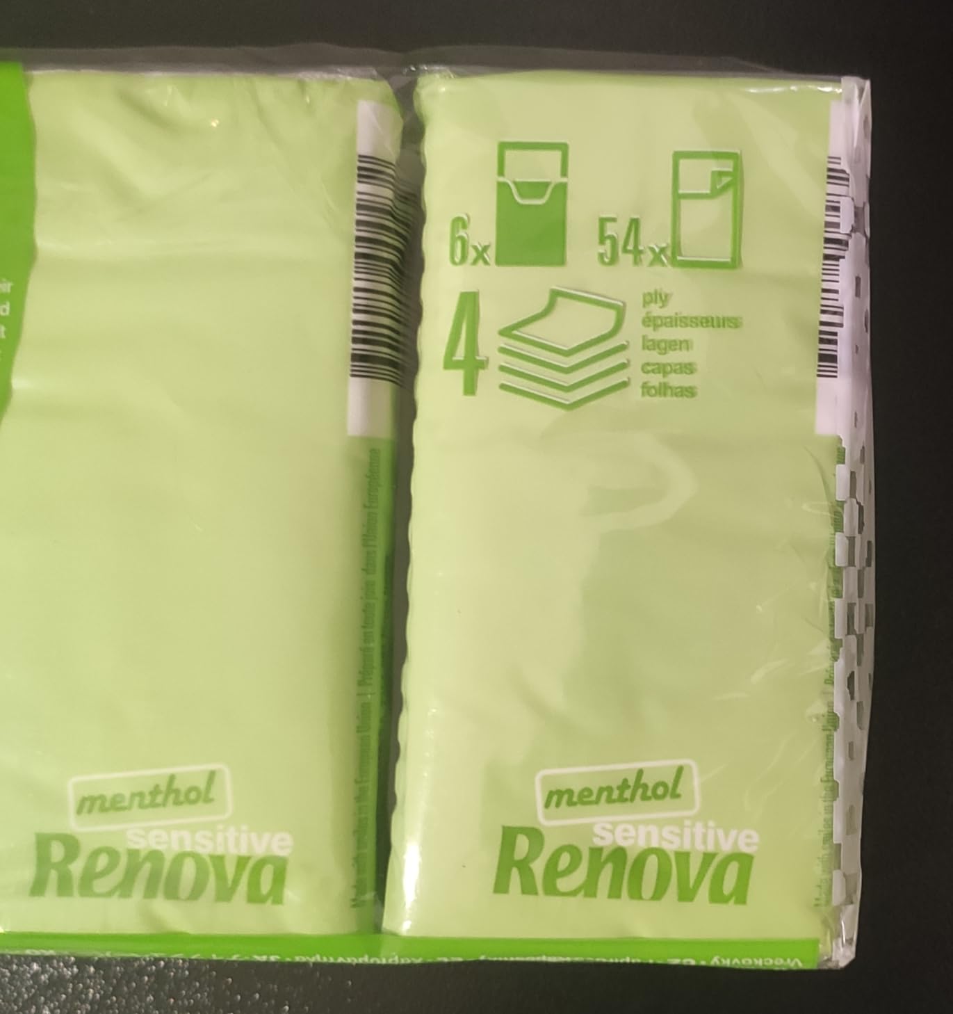 Renova Tissues SENSITIVE MENTHOL Pocket Tissues 6 Packs, weiß
