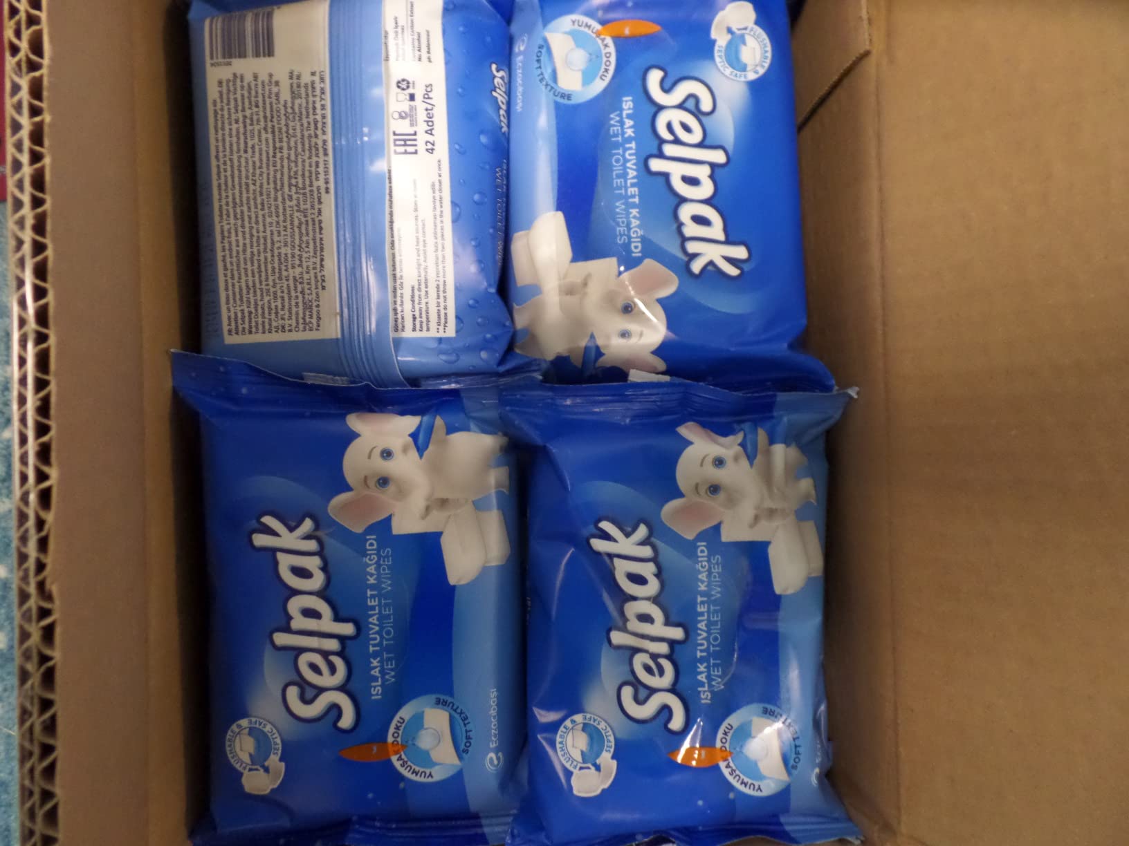 Selpak Wet Wipes Feuchtes Toilettenpapier 1008 Tücher 24 Packungen spülbar