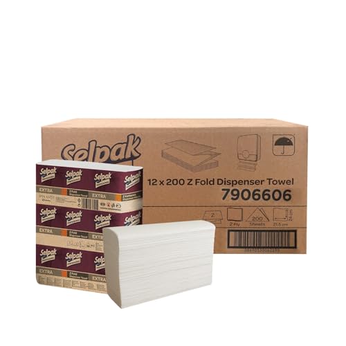 Selpak Professionelle Z-Falz-Papierhandtücher 2400 Stück, weiß, 2-lagig
