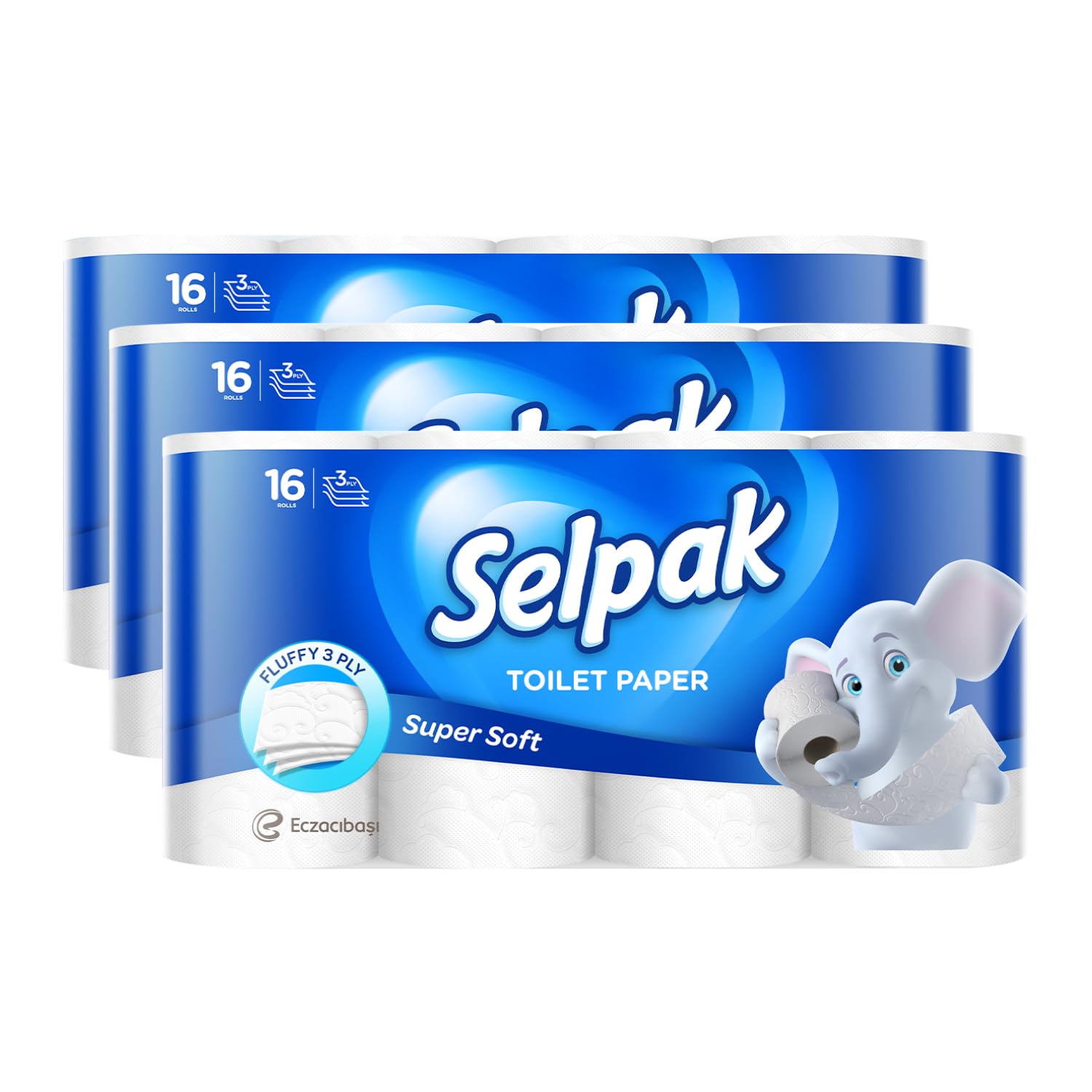 Selpak Toilettenpapier 96 Rollen 3-lagig aus reiner Zellulose