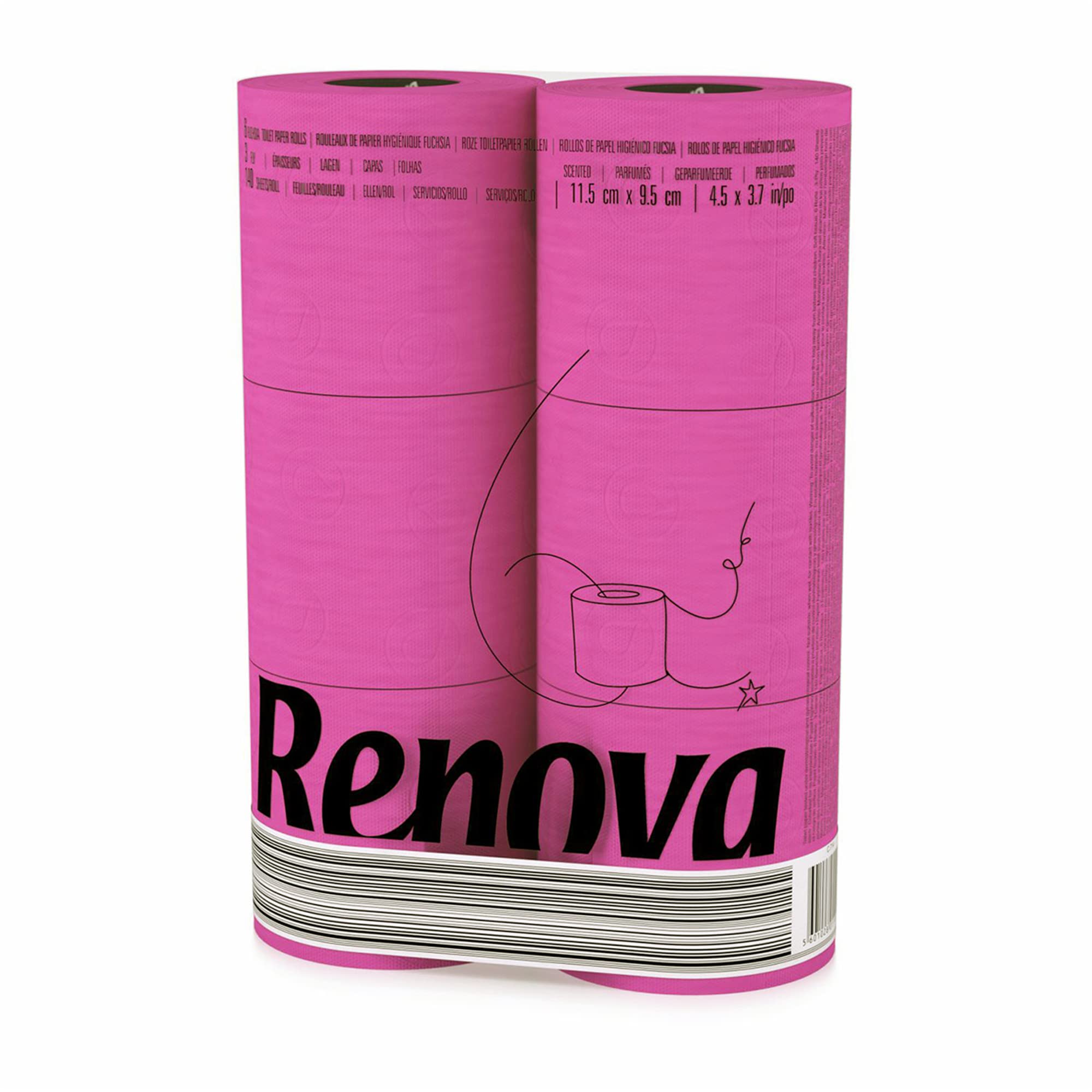 Renova Toilet Paper Orange Regular 6 200064519 Toilettenpapier, 1 Rolle