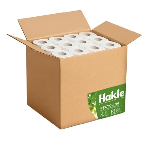 Hakle Recycling Toilettenpapier 80 Rollen 4-lagig Altpapier
