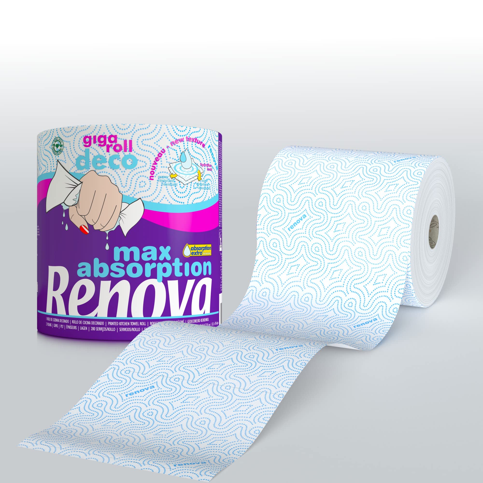Renova Kitchen Roll GIGAROLL DECO Küchenrolle Large, 1 Rolle