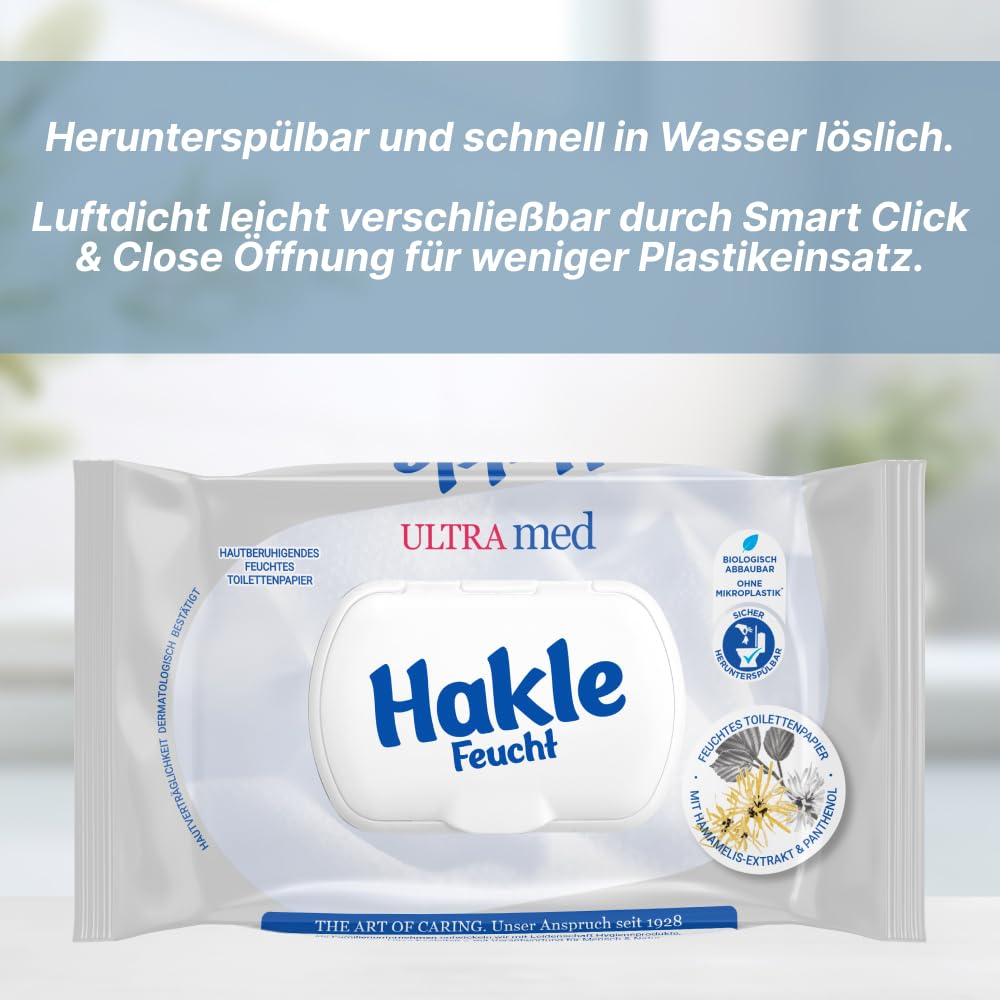 Hakle Feucht ULTRA MED Feuchttücher 12 Packungen mit Panthenol