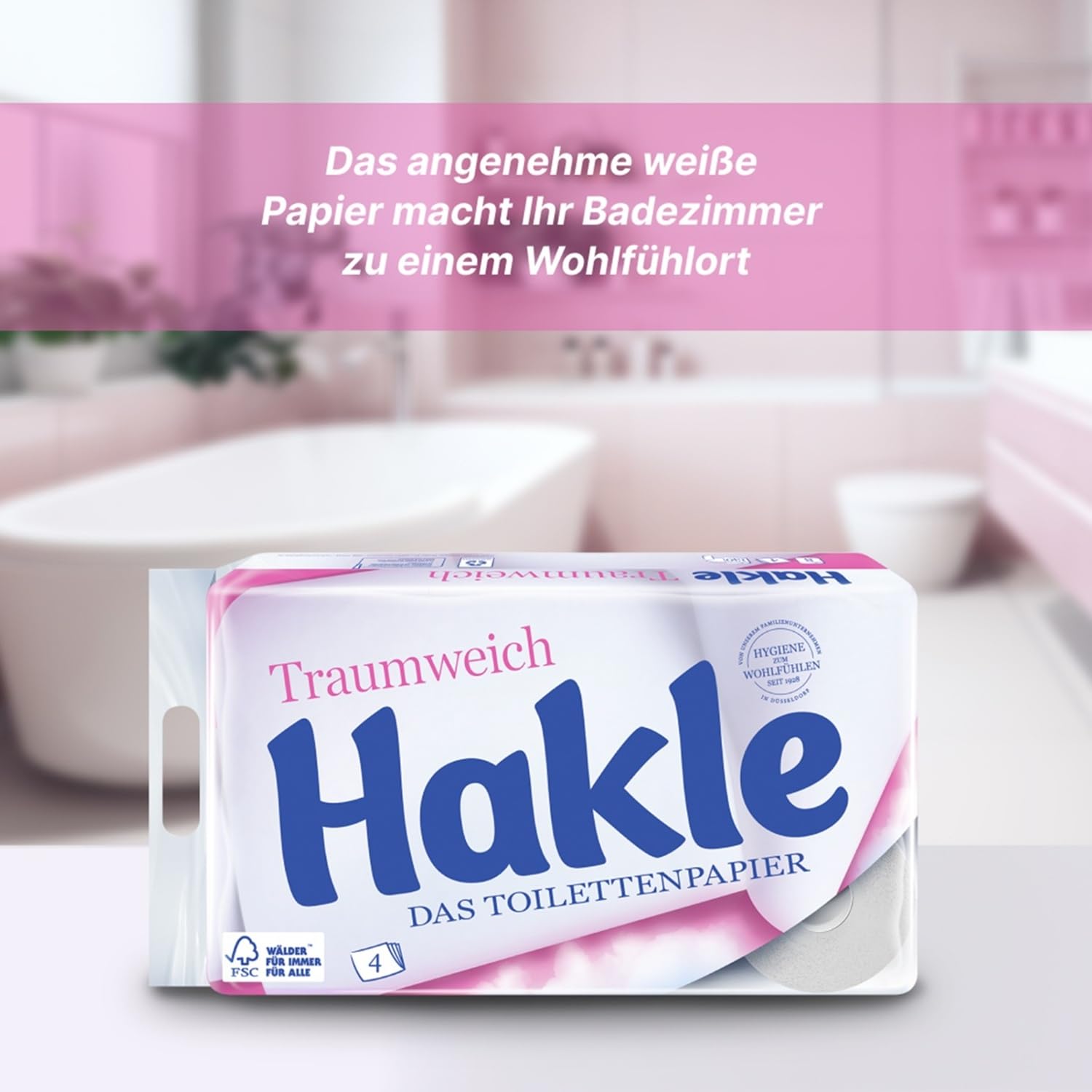 Hakle Traumweich Toilettenpapier, 48 Rollen, 4-lagig, ohne Duft