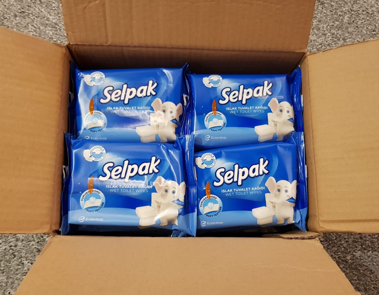 Selpak Wet Wipes Feuchtes Toilettenpapier 1008 Tücher 24 Packungen spülbar