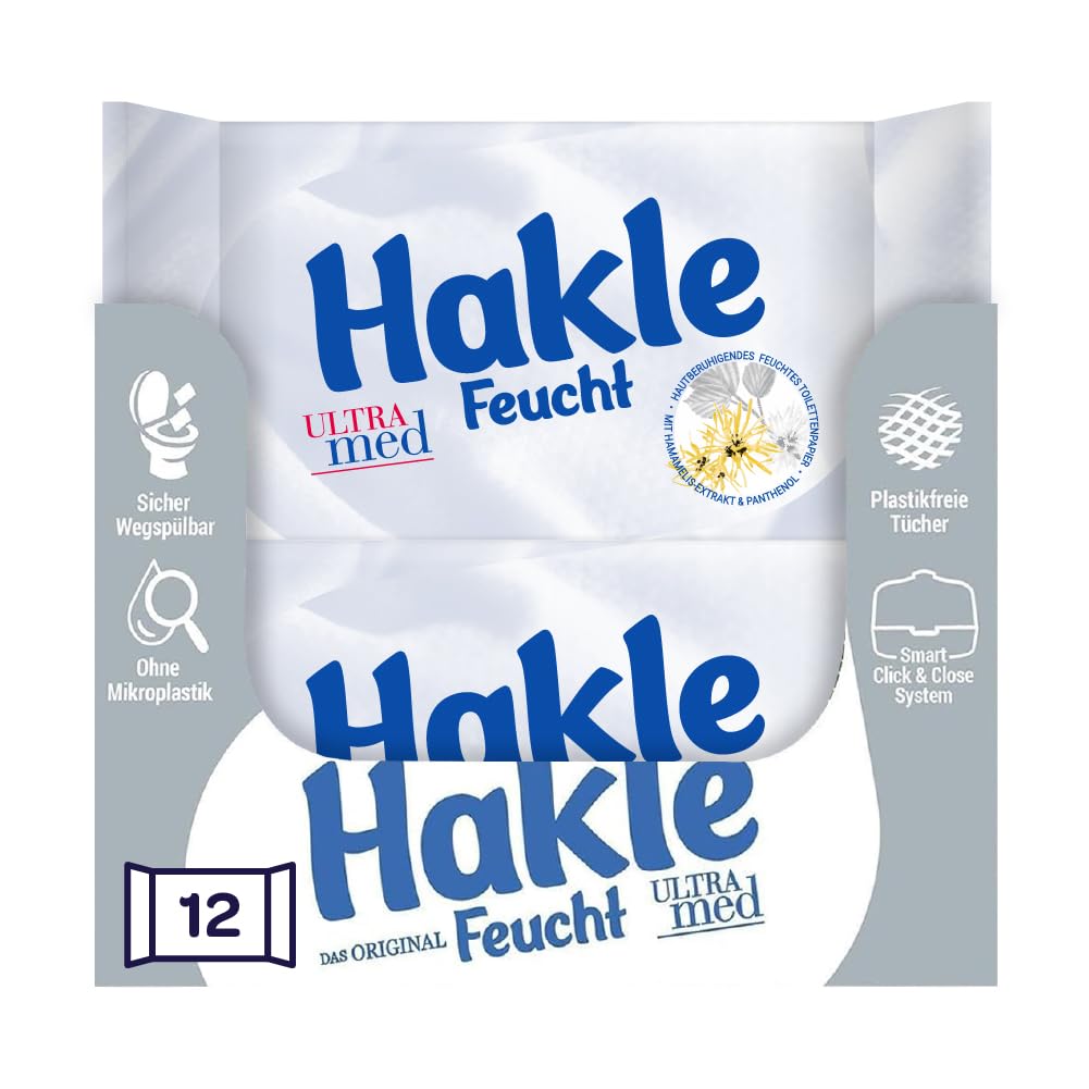 Hakle Kamille & Aloe Vera Feuchtes Toilettenpapier, 12 Packungen, vegan