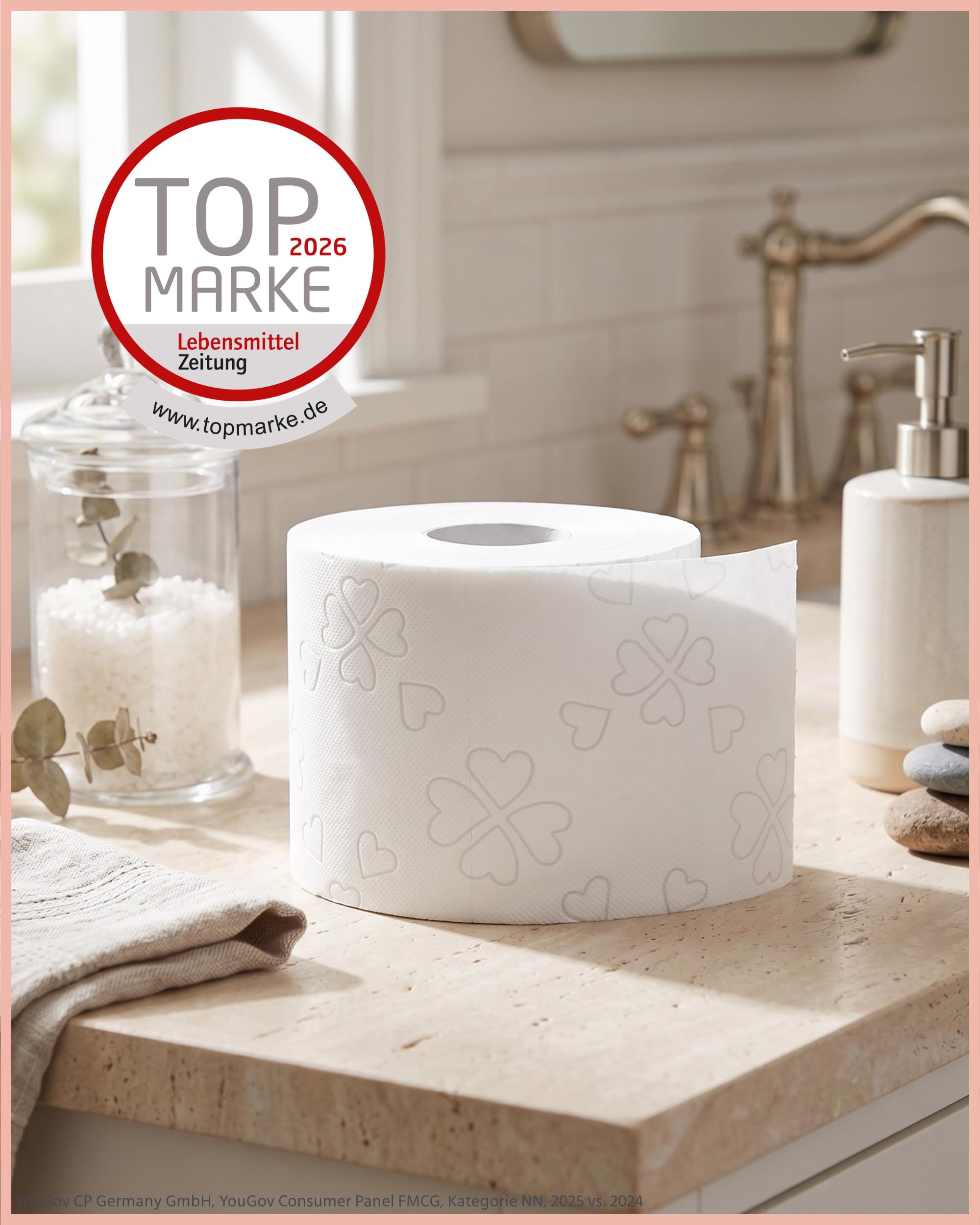 Glücksblatt Toilettenpapier samtweich 4-lagig Klopapier 48 Rollen