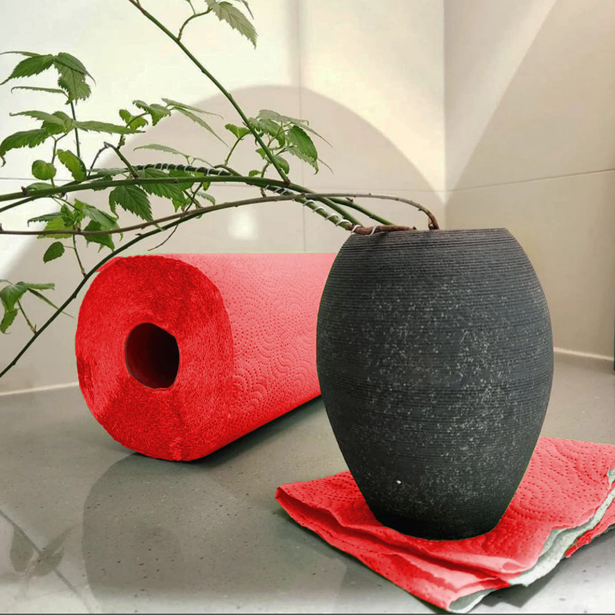 Renova Kitchen Roll RED Küchenrolle rot, 1 Rolle, 120 Blatt