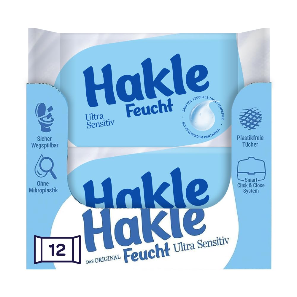 Hakle Kamille & Aloe Vera Feuchtes Toilettenpapier, 12 Packungen, vegan