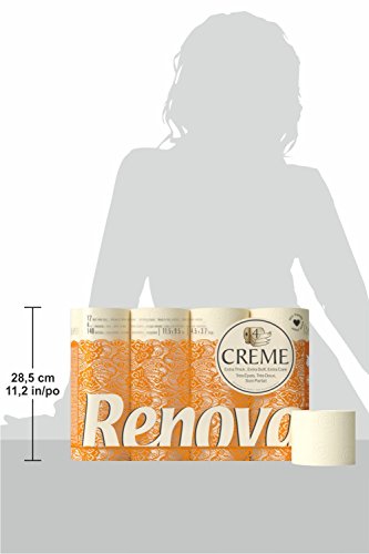 Renova Toilet Paper Toilettenpapier 4 lagig Creme parfümiert 12 Rollen