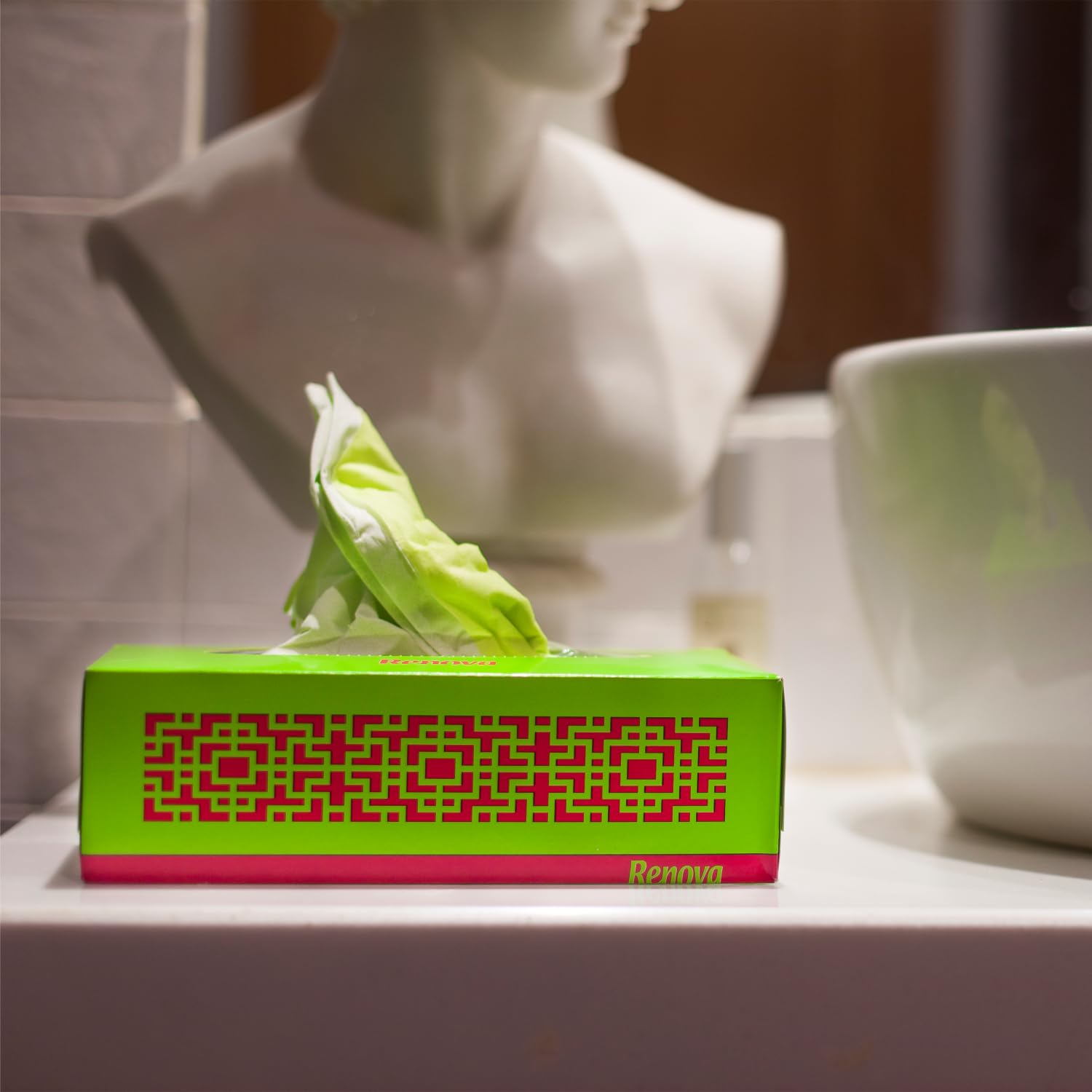 Renova Tissues GREEN Facial Kosmetiktücher, 80 Stück, 3-lagig