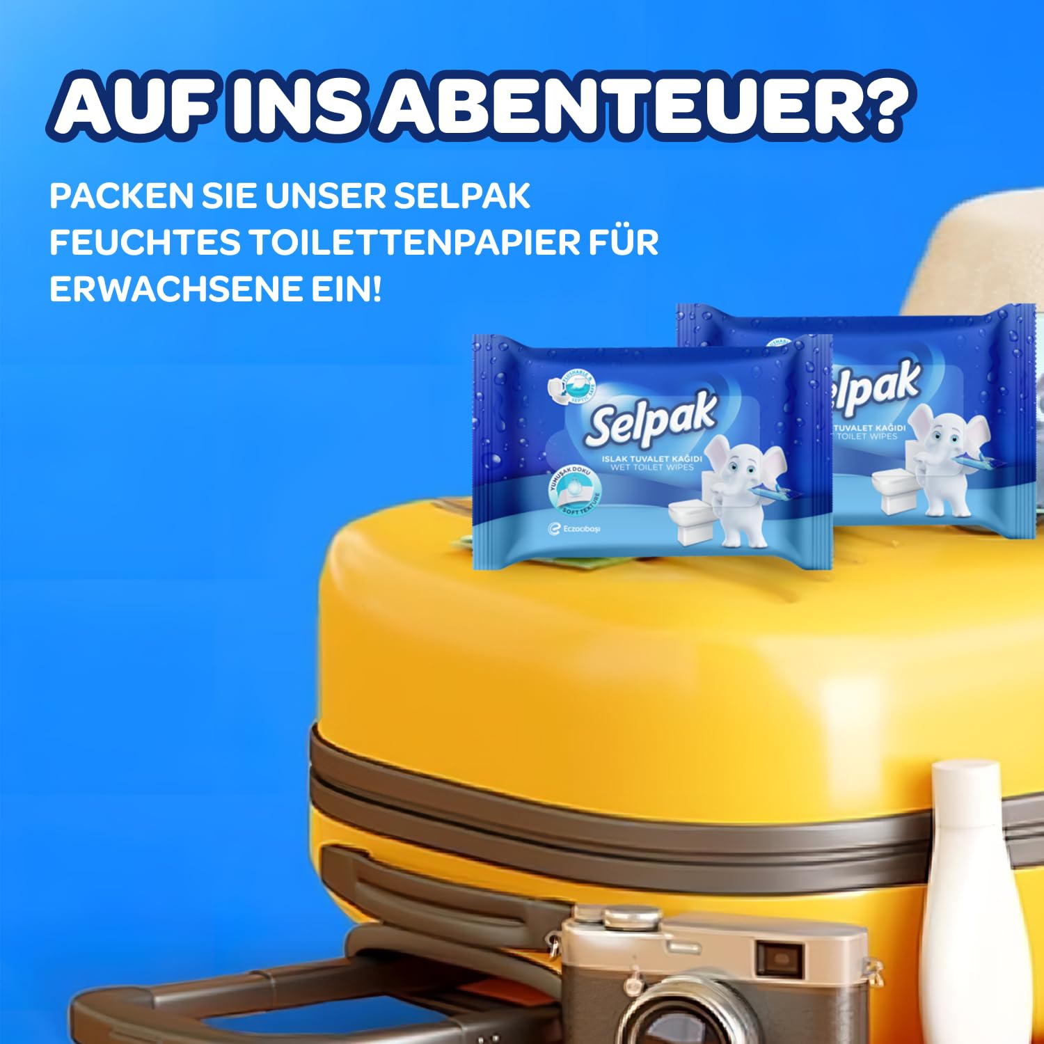 Selpak Wet Wipes Feuchtes Toilettenpapier 1008 Tücher 24 Packungen spülbar
