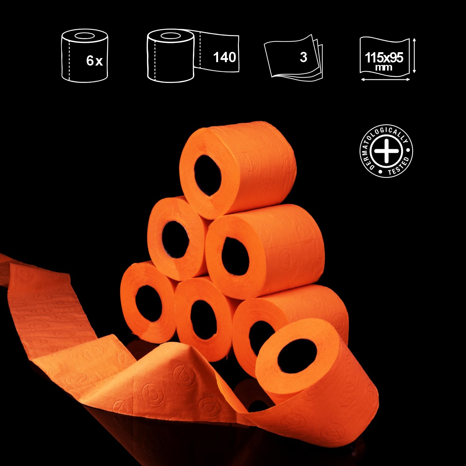 Renova Toilet Paper Orange Regular 6 200064519 Toilettenpapier, 1 Rolle