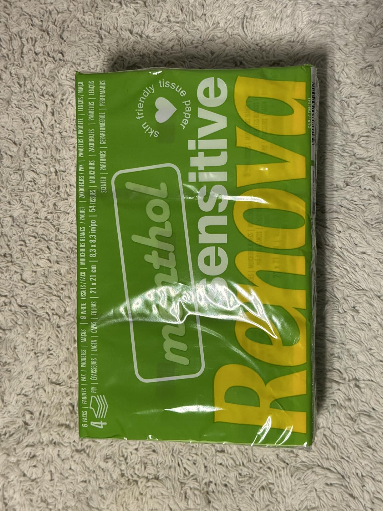 Renova Tissues SENSITIVE MENTHOL Pocket Tissues 6 Packs, weiß