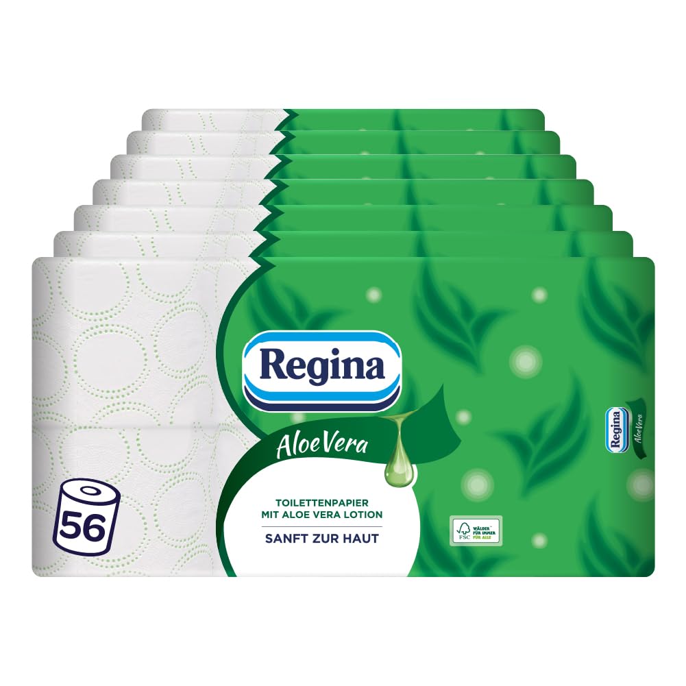Regina Aloe Vera Toilettenpapier 56 Rollen 3-lagig mit Aloe-Vera-Duft