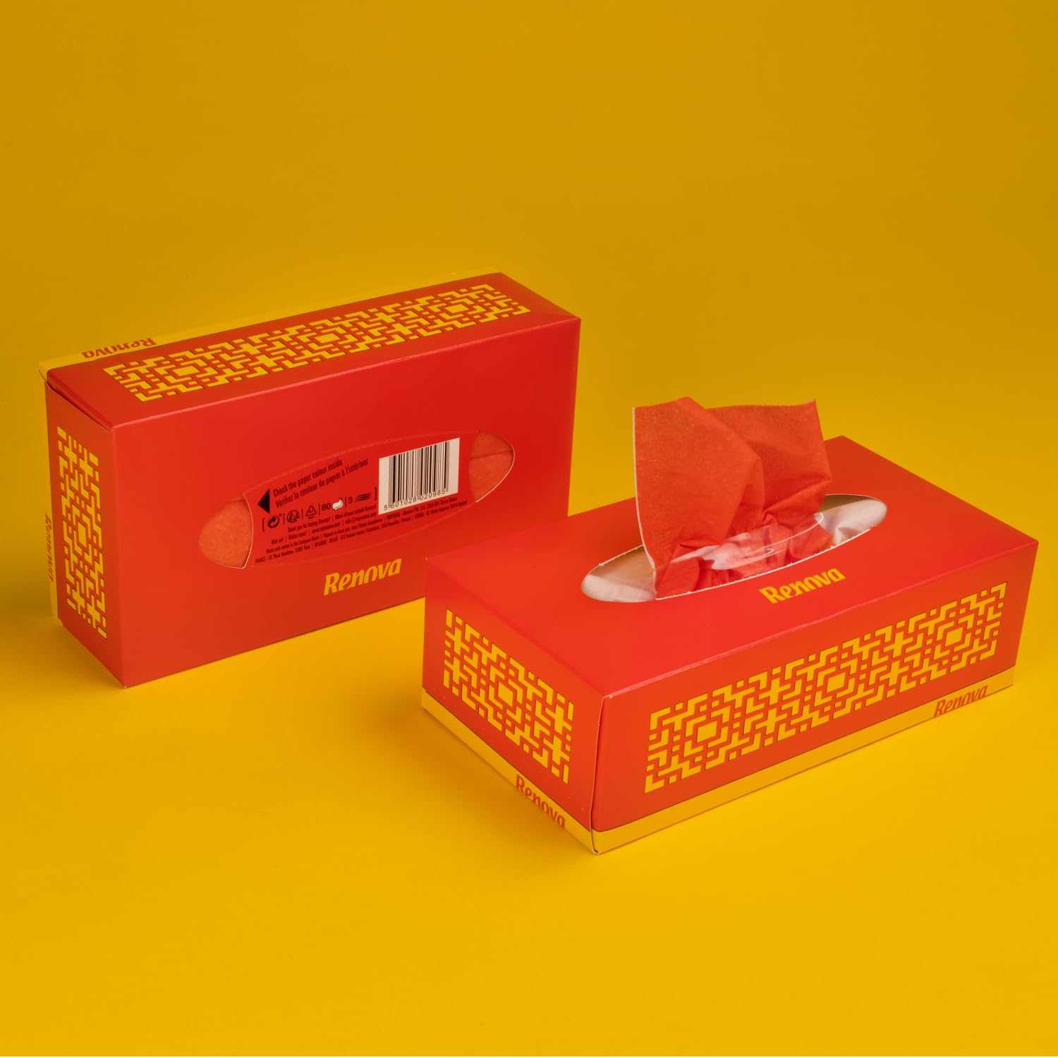 Renova Tissues RED Facial Kosmetiktücher 80 Stück rot 3-lagig