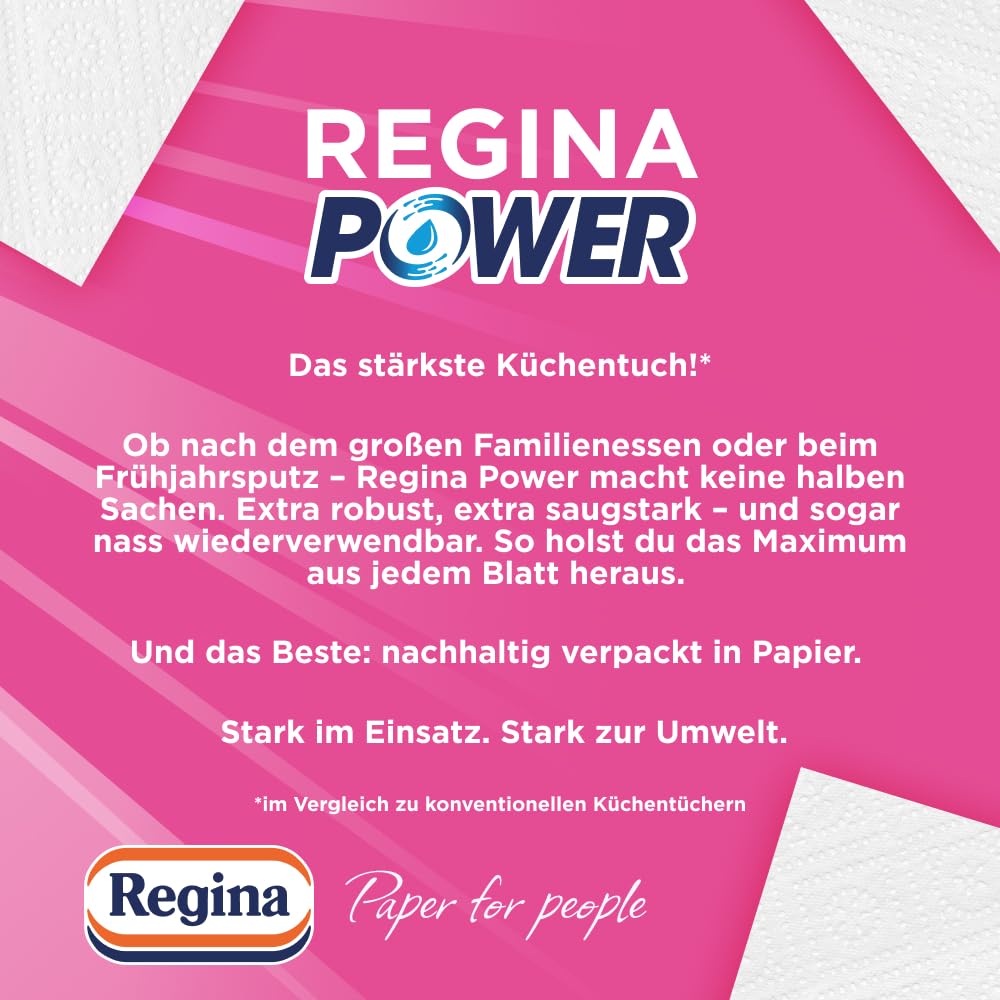 Regina Power Küchentücher 24 Rollen 2-lagig nass wiederverwendbar