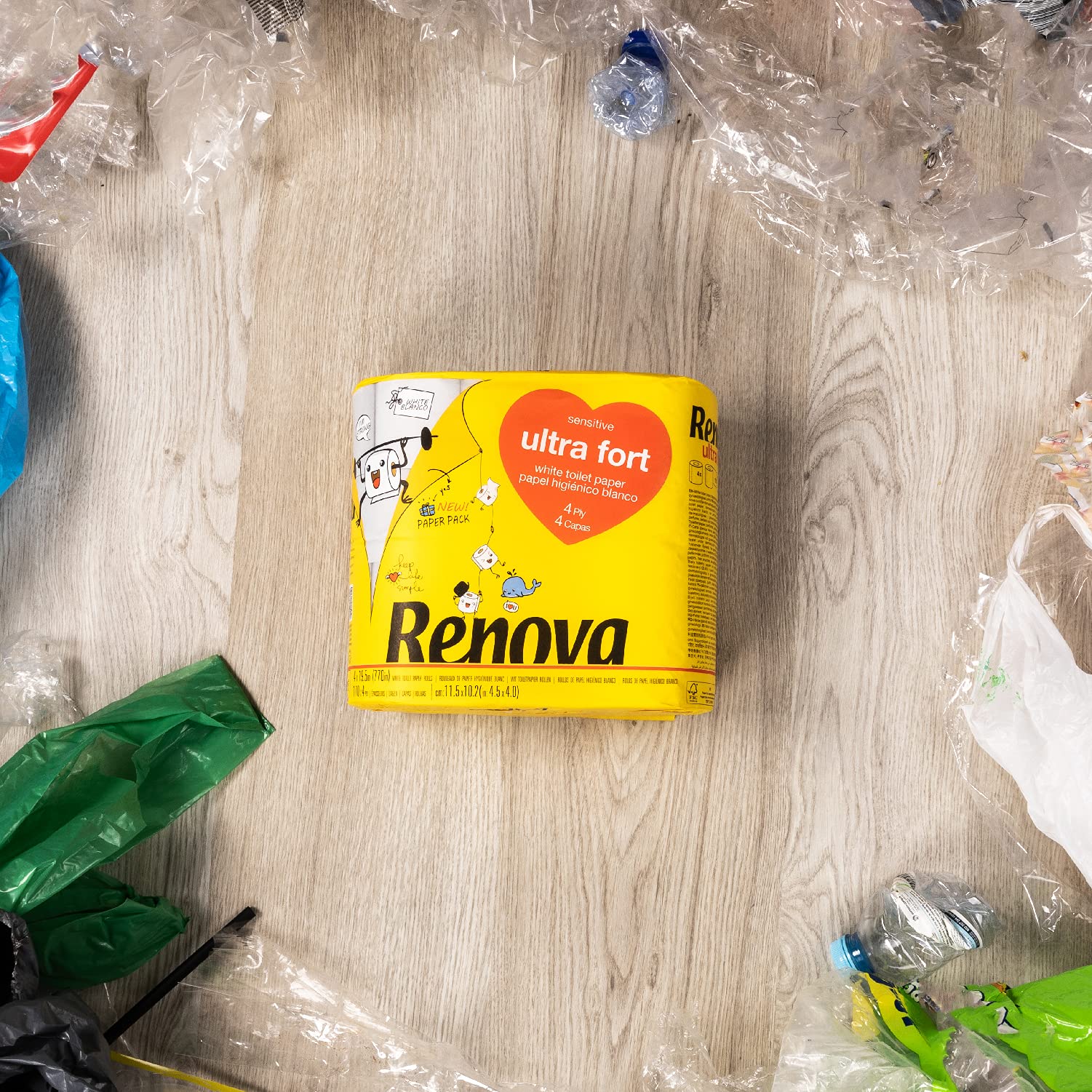 Renova Ultra Fort Toilettenpapier 4 Rollen, weiß und 4-lagig