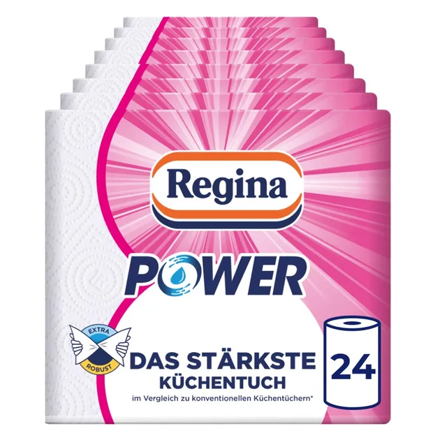 Regina Power Küchentücher 24 Rollen 2-lagig nass wiederverwendbar