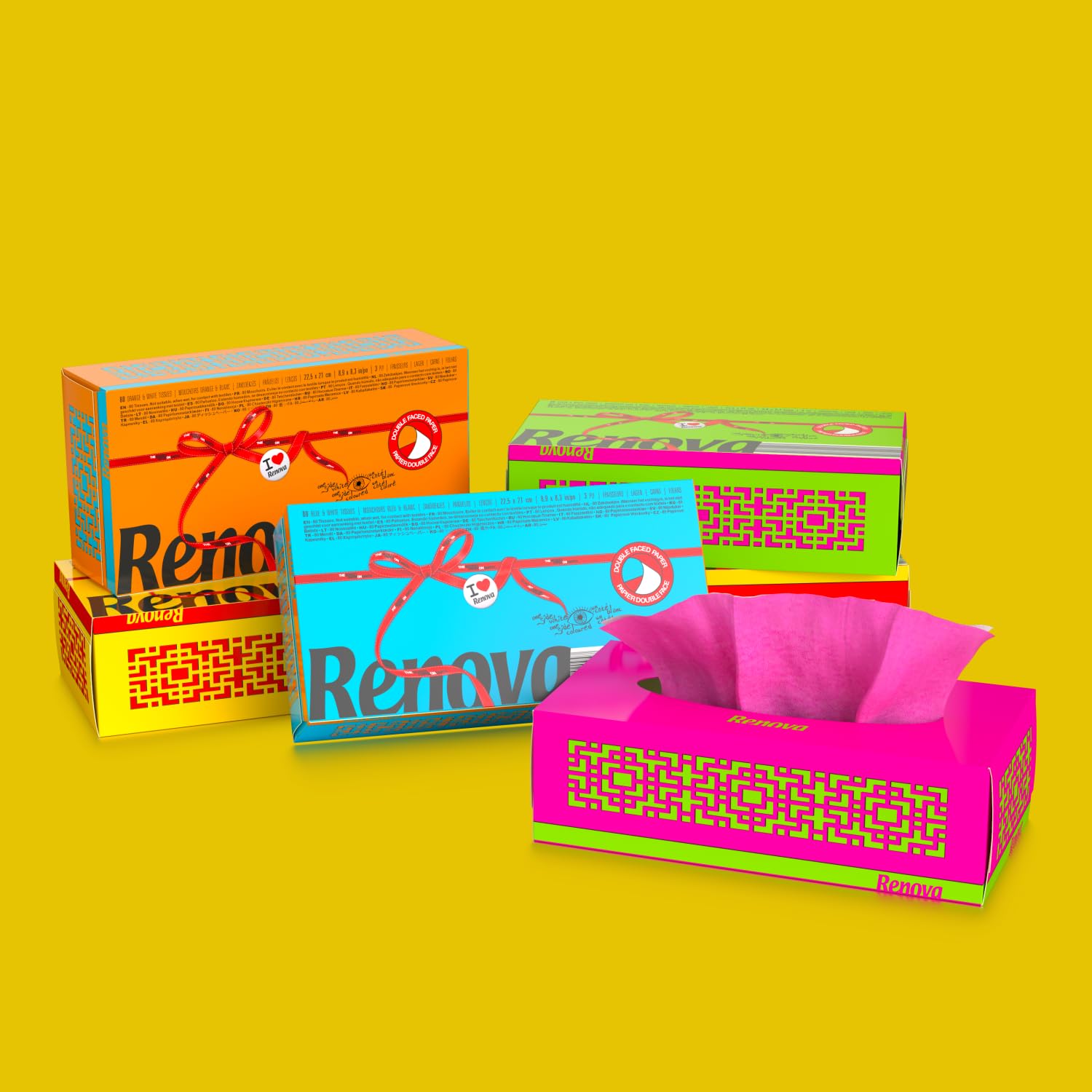 Renova Tissues GREEN Facial Kosmetiktücher, 80 Stück, 3-lagig