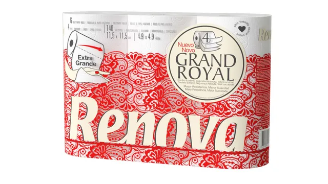 Renova Toilet Paper 200105437 Renova Grand Royal 4-lagig Toilettenpapier 6 Rollen