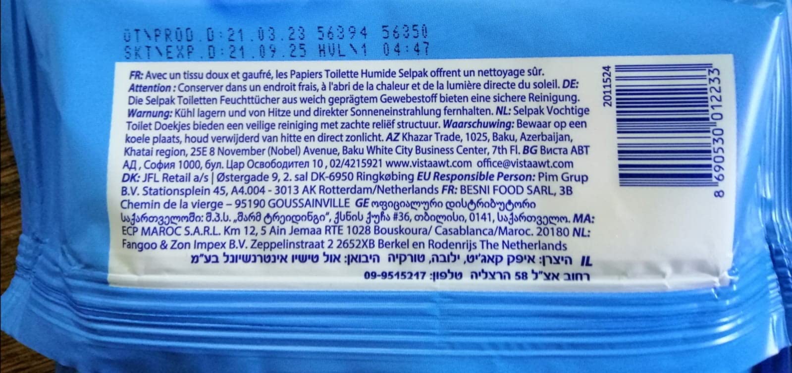 Selpak Wet Wipes Feuchtes Toilettenpapier 1008 Tücher 24 Packungen spülbar