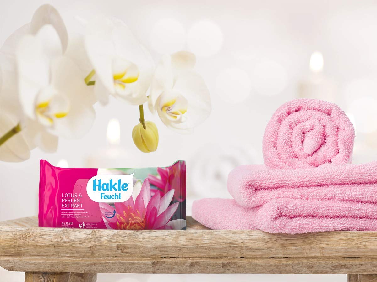 Hakle Feucht Lotus & Perlenextrakt feuchtes Toilettenpapier 12 Packungen
