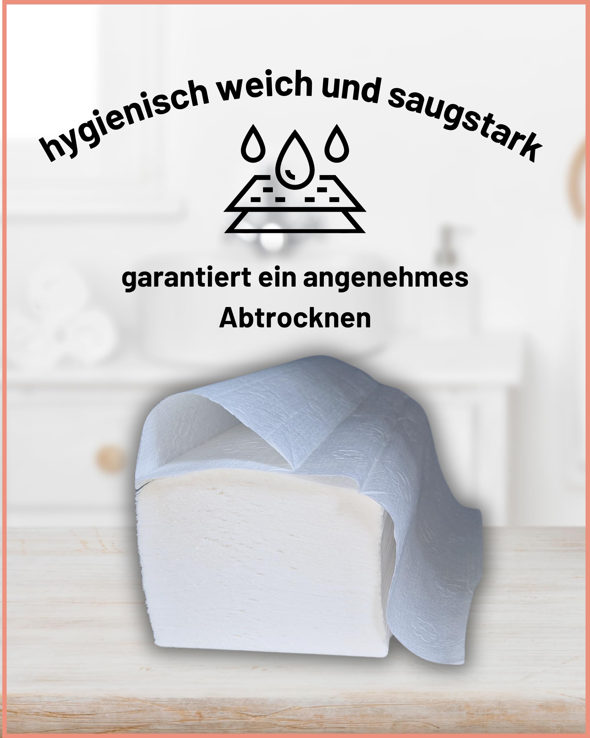 Glücksblatt Handtücher Papierhandtücher, 3000 Blatt, V-Falz, 2-lagig